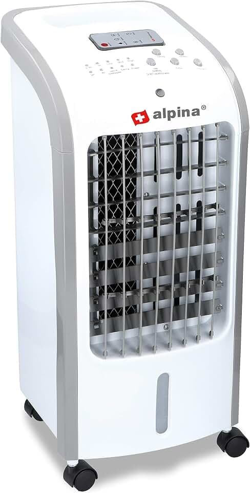 alpina Air Cooler - Luftkühler - mit verschiedenen Einstellungen - Rollbar - 4 Liter - Höhe 57cm - Weiß
