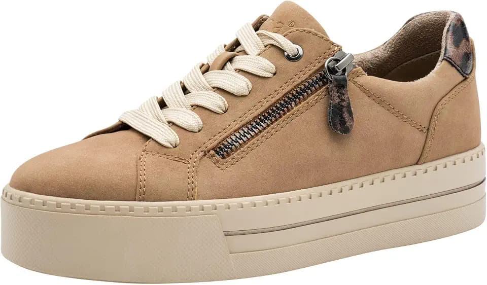 Jana Damen Plateau Sneaker mit Reißverschluss Vegan