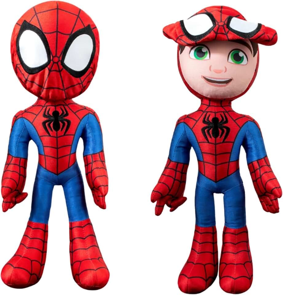 Marvel’s Spidey and His Amazing Friends - Feature Plush Spidey Secret Hero Reveal - 12” Plush with Sounds - Toys for Kids Ages 3 + - Superhero Toys for Kids 3 and Up