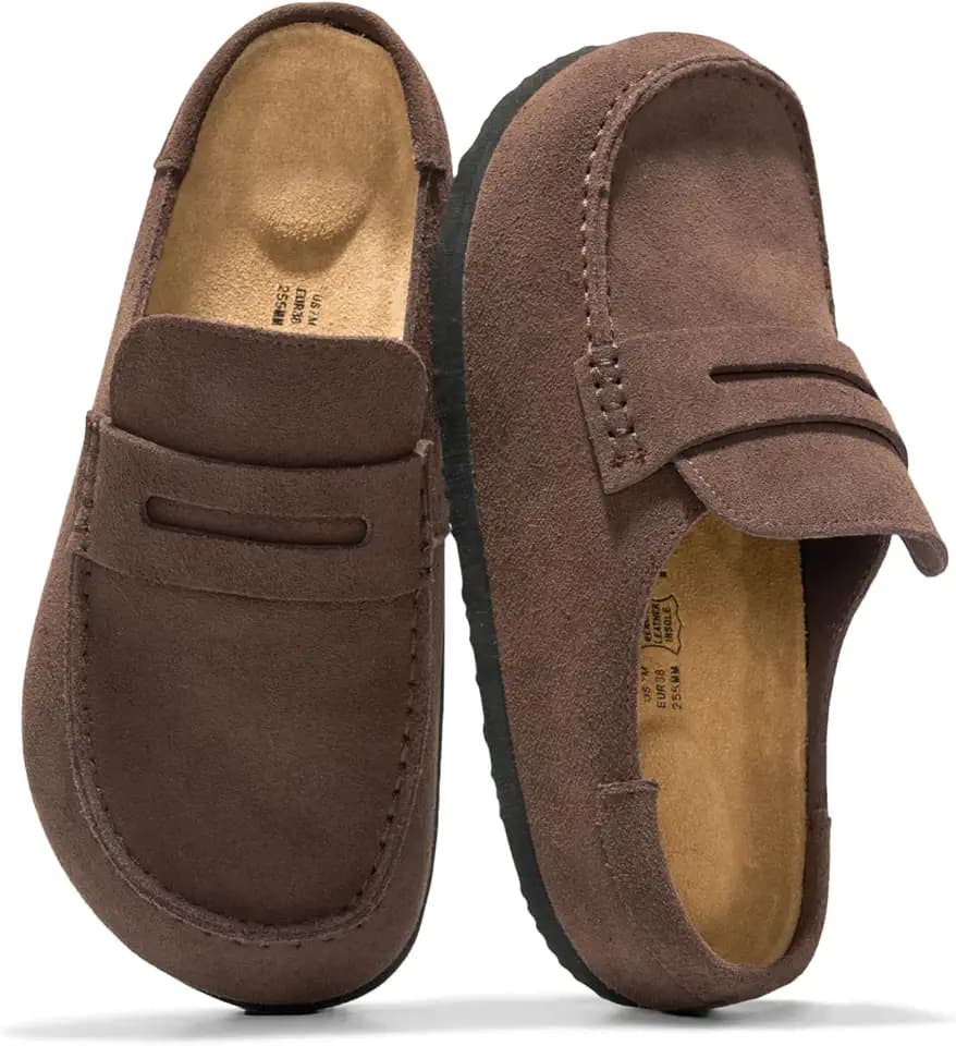100% Genuine Leather Moccasin Style Clogs for Women - Fall Shoes for Women