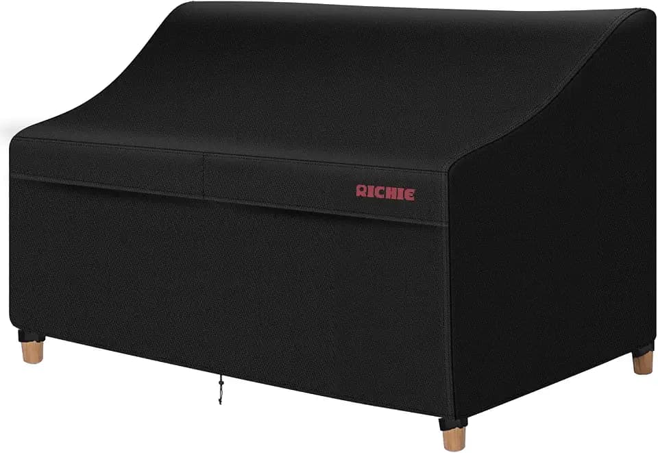 RICHIE Patio Loveseat Cover -Waterproof Outdoor 2-Seater Sofa Cover with Air Vent, UV Resistant Patio Furniture Covers for 62"W*30"D*31"H Loveseats (Black)