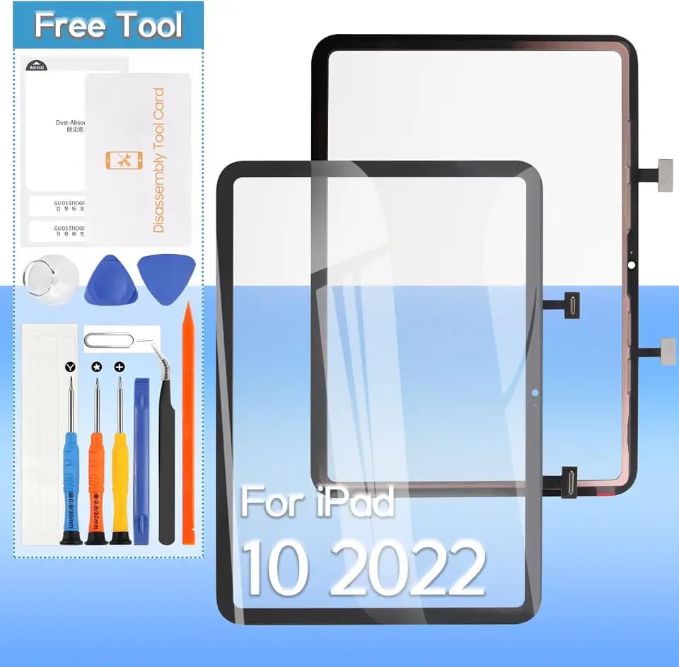 Yondista for iPad 10 10th Gen Screen Replacement A2757, A2777, A2696 10.9" Front Glass Touch Digitizer with Tools(Not Include LCD) (Black)