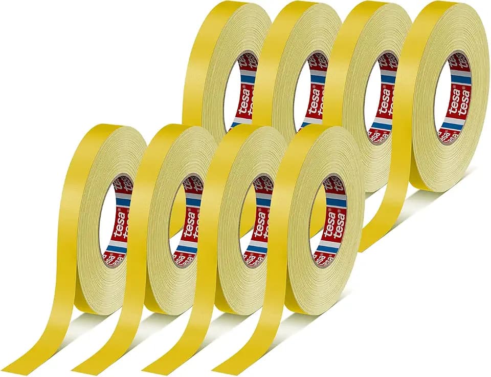 tesa tesaband 4651 Premium Gewebeband - 8er-Pack - Gelb - 50 m x 19 mm