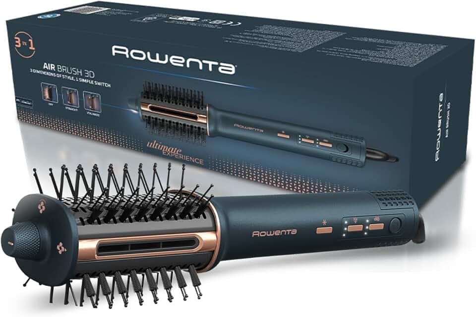 Rowenta Air Brush 3D, 3-in1 Warmluftbürste, einfaches Umschalten UB9720