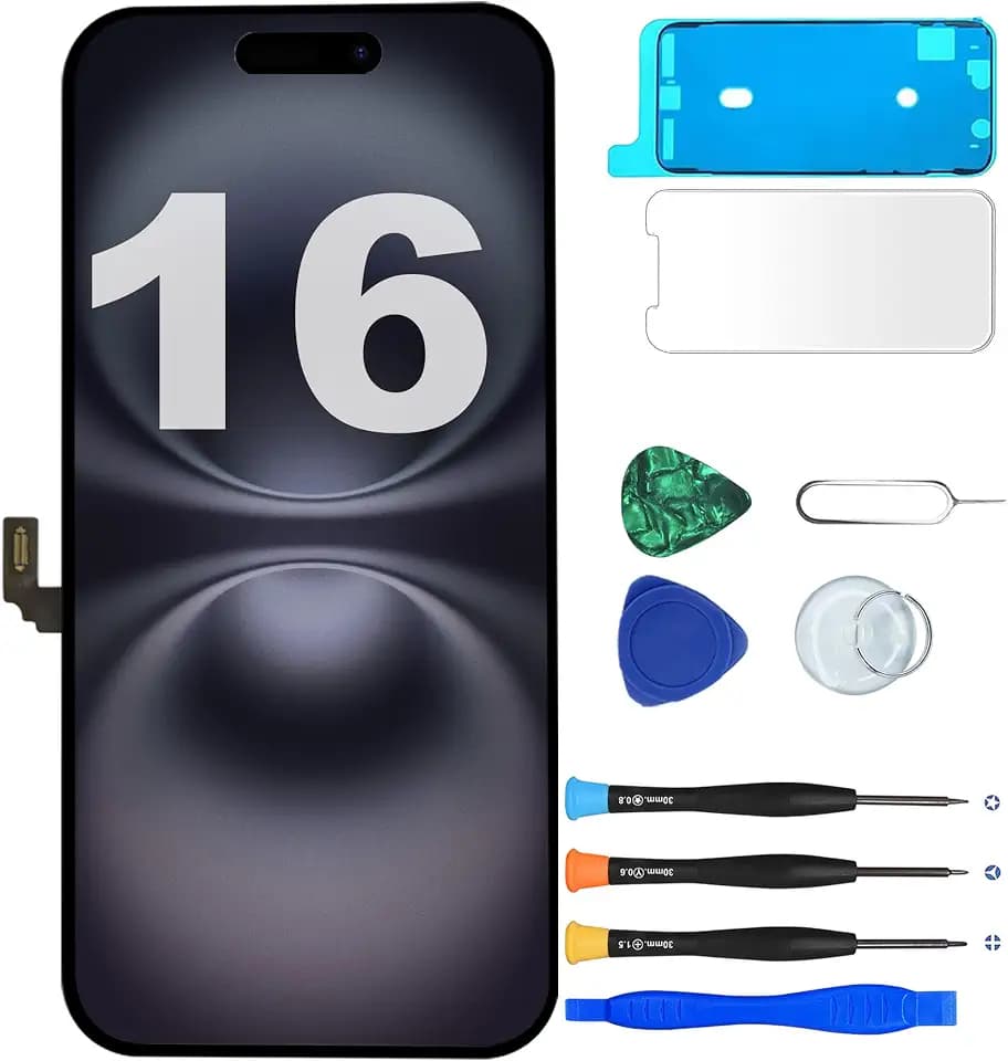 MP+ for iPhone 16 Screen Replacement,[Face ID] 3D Touch Screen Display Digitizer Assembly with Waterproof Adhesive Tape and Repair Tools Kit
