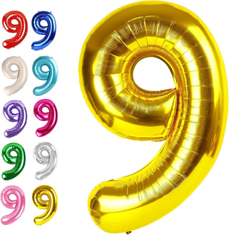 Gold Number 9 Balloon 40 inch,Gold 9th Birthday Party Balloons Decorations