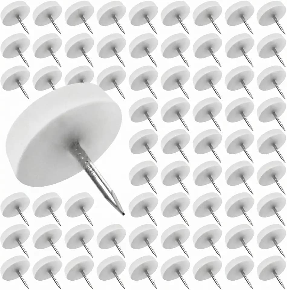 QWORK 60 Stück Kunststoff Möbelgleiter mit Nagel, Rund Stuhlgleiter Stuhlbeinschoner Ø20mm Dicke 5mm