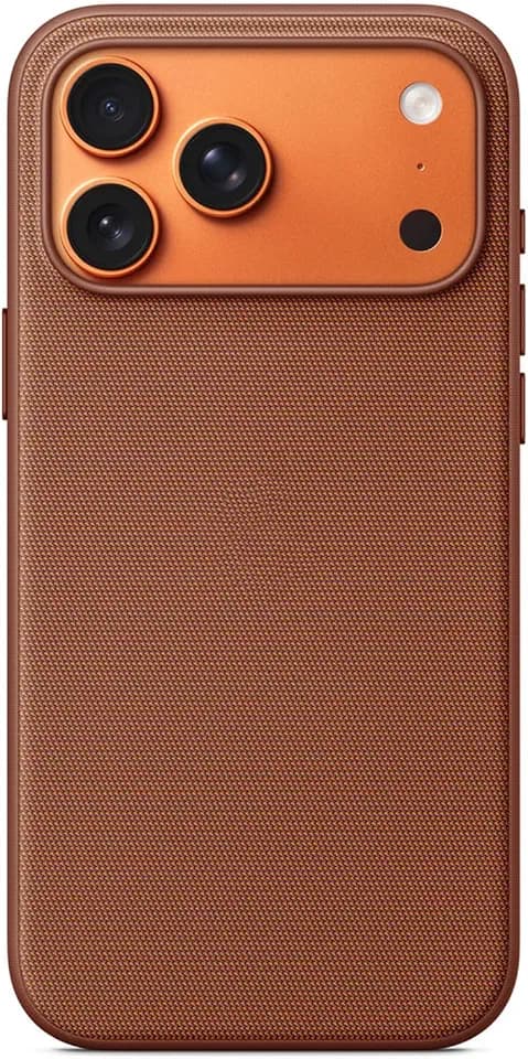 MIFEDUCT for iPhone 17 Pro TechWoven Case, Slim Fit 17 Pro Case Supports Wireless Charging Soft Touch Premium Woven Fabric Anti-Slip TPU Bumper Shockproof Protective Phone Cover 6.3", Sienna​​​​​​​