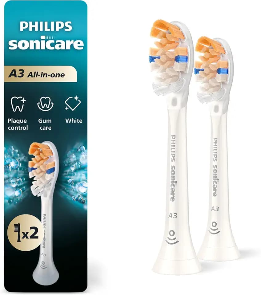 Philips Sonicare A3 All-in-One Brush Heads, 2-Pack, 6 Month Supply, White