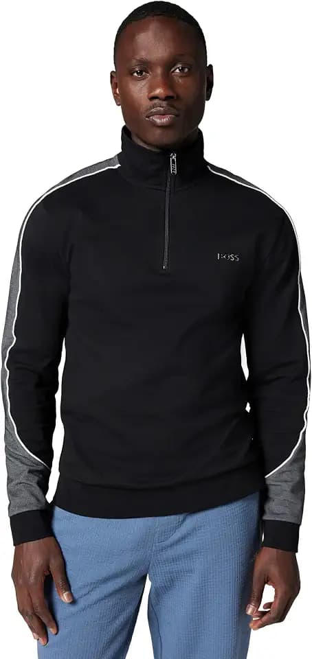 BOSS Herren Tracksuit 1/4 Jacket 10269555 Loungewear_Jacket (1er Pack)