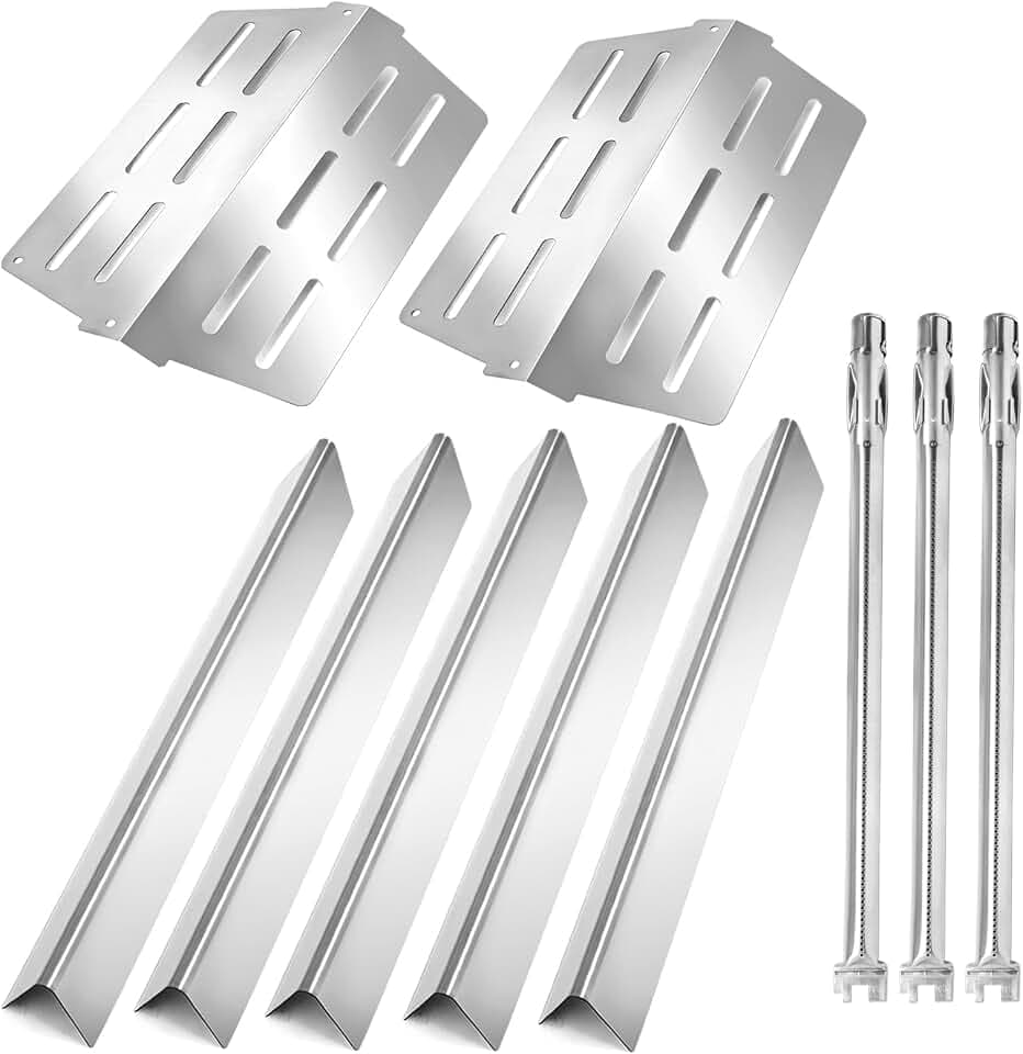 Criditpid Grill Replacement Parts for Weber Genesis E330 E310 S310 E320 S330 S320 EP330 EP310, Stainless Steel Genesis Burner, 7621 Flavorizer Bars & Heat Deflectors for Weber 7622 62752 Grill Parts.