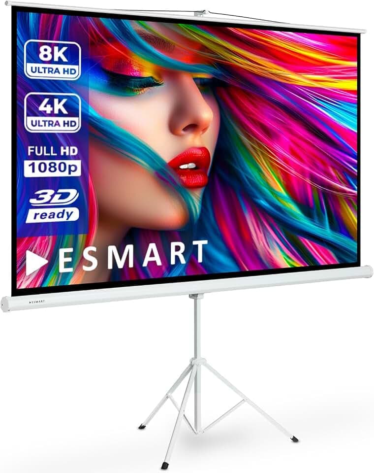 ESMART Professional MISATI Stativleinwand, Gesamtbreite 282 cm, Tuch: Weiß