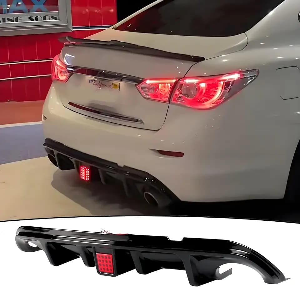 Rear Diffuser w/LED Light for Infiniti Q50 2014-2017 Accessories