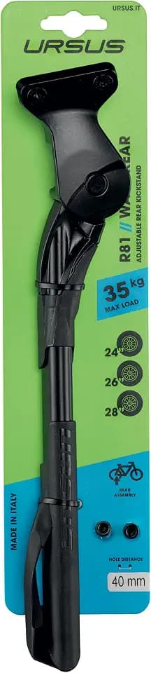 Ursus Unisex – Erwachsene Wave Rear 24 Hinterbauständer, Schwarz, One Size