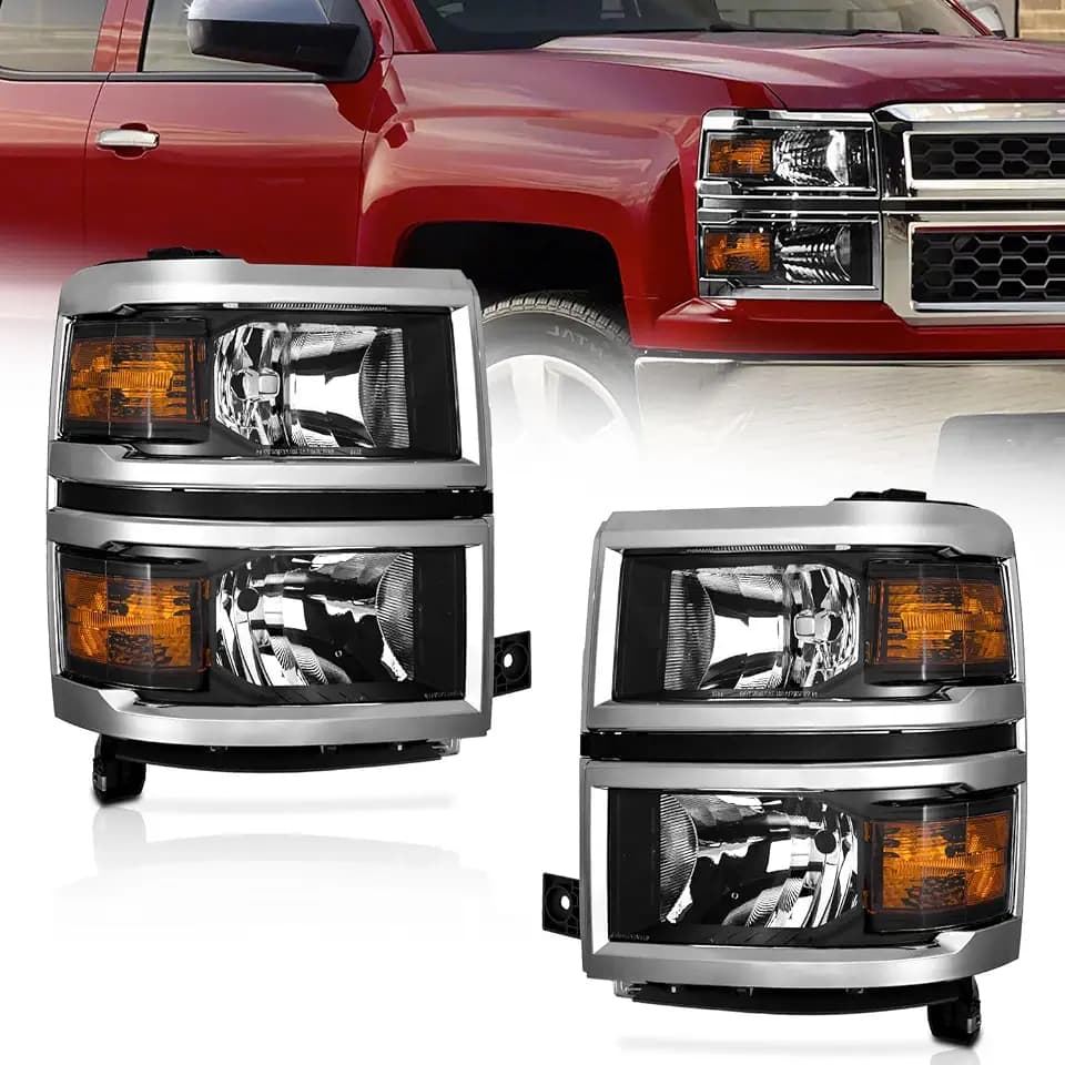 WEELMOTO Headlights Assembly for 2014-2015 Chevy Silverado 1500 LS/LT/WT