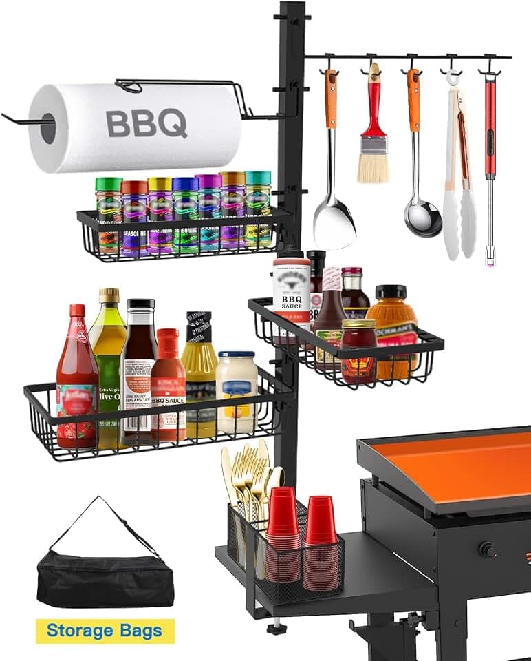 Griddle Caddy for Blackstone Griddle Accessories with Powder Coating, Black