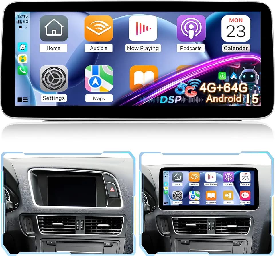 4G+64G 12.3 Inch Android Car Stereo for Audi Q5 2009-2019 (Left-Hand Drive)