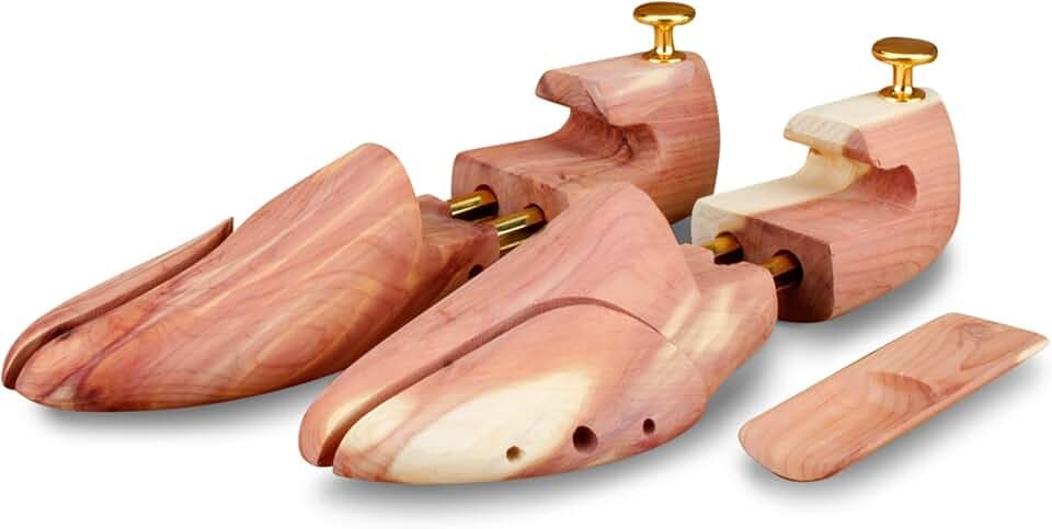 Langer & Messmer Schuhspanner aus Zedernholz für Herren und Damen inkl. Reiseschuhlöffel aus Zedernholz, Größe 34 bis 50, das Original! 1, 2 oder 5 Paar