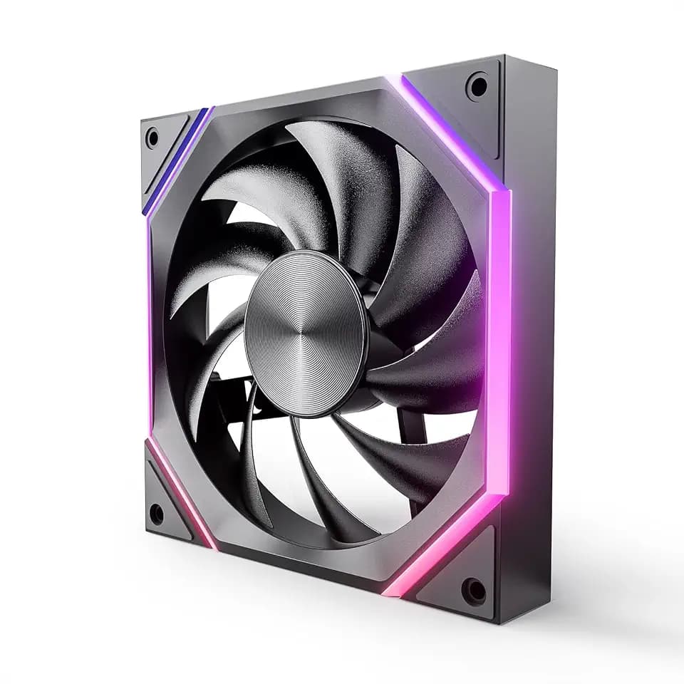 AsiaHorse RGB PC Lüfter 140MM Gehäuselüfter [HDB] 89,77 CFM/1800 RPM/3,24 MMH2O 5V3PIN ARGB und 12V4PIN PWM Lüfter, 50,000 Stunden Lebensdauer NyotaMega-A14-Schwarz