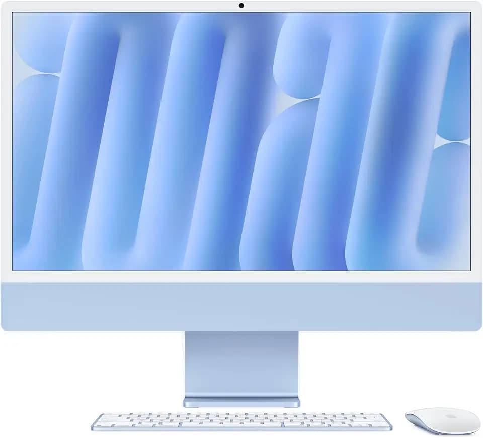 Apple 2024 iMac All-in-One Desktop Computer with M4 chip with 8-core CPU and 8-core GPU: Built for Apple Intelligence, 24-inch Retina Display, 16GB Unified Memory, 256GB SSD Storage; Blue