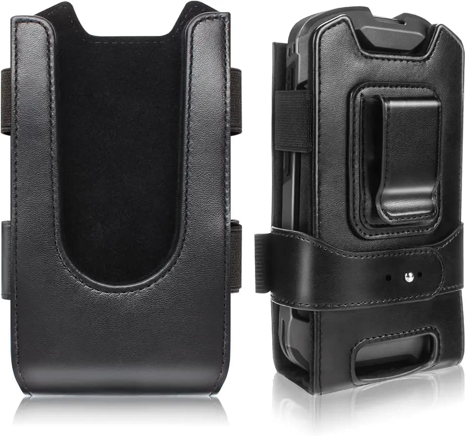 Scanner Holster with Metal Belt Clip for Zebra TC51 TC52 TC56 TC57 Handheld Barcode Scanner to fit with Trigger Handle,Soft Leather Holster for CT60,Rugged Carrying Case (SG-TC51-HLSTR1-01)