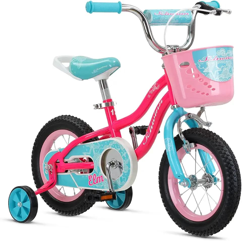 Schwinn Elm Bike, 12 Inch Bike for Kids Ages 2-4, SmartStart Ergonomic Design for Kids, Adjustable Seat Grows with Child, Rear Coaster and Front Caliper Brake, Training Bicycle