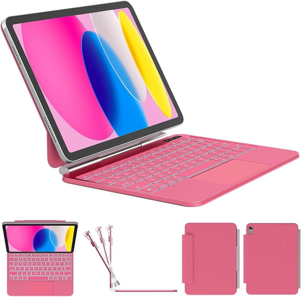 for iPad 11th (A16) / 10th Gen Keyboard Case, Full-Area Trackpad