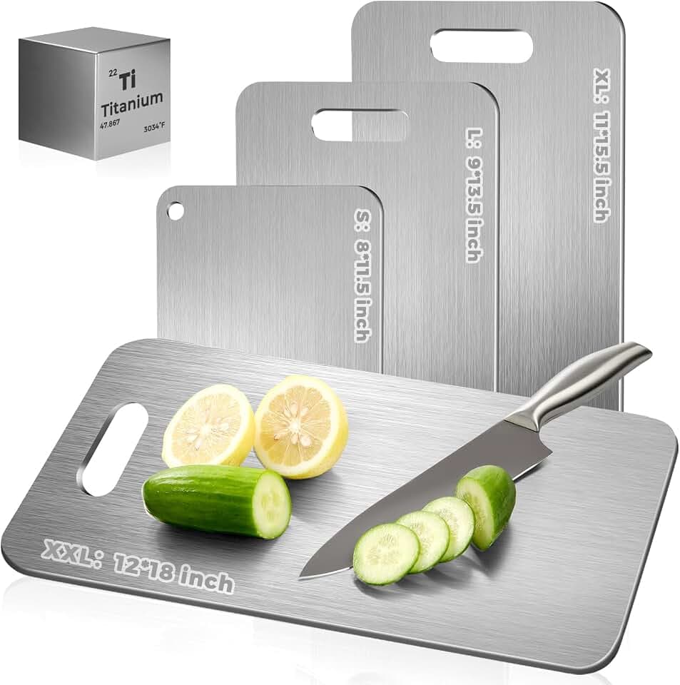 Titanium Cutting Board - Titanium Cutting Boards for Kitchen (3PC S+L+XL)