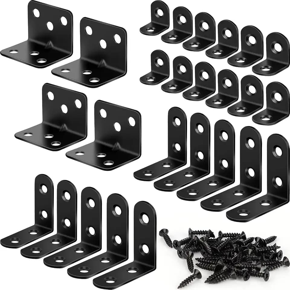 26 Pack L Bracket Corner Brace Kit, 3 Sizes Stainless Steel Corner Bracket