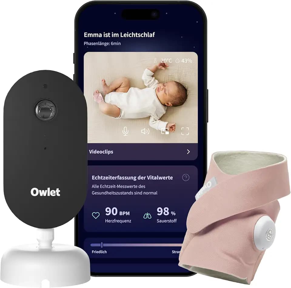 Owlet Dream Duo – Smartes Babyphone mit App | Dusty Rose