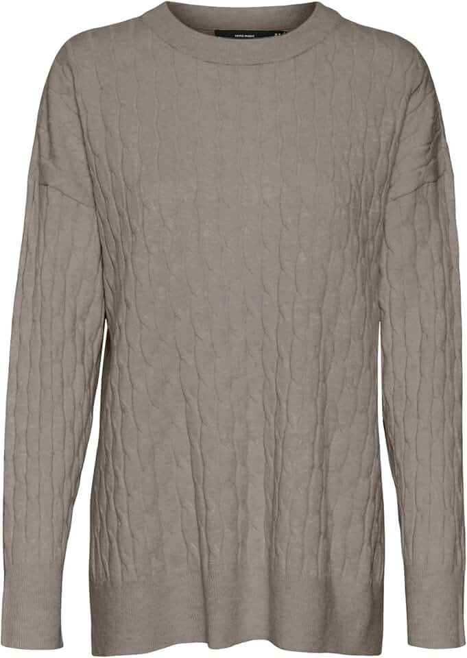 VERO Moda Damen Vmfantastic Ls O-Neck Cable Pull Ga Boo Strickpullover