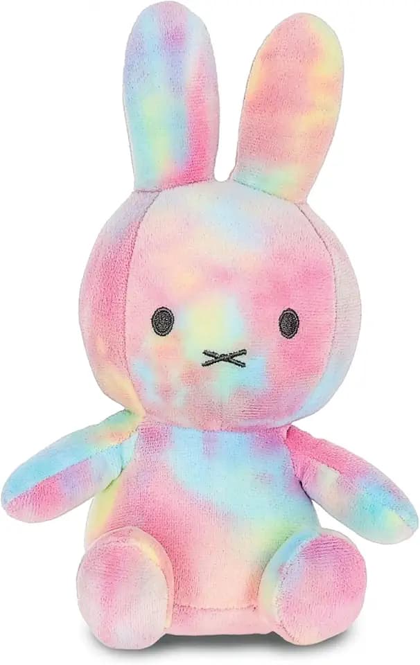 Kids Preferred Miffy Plush 8" Tie Dye Bunny - Sitting Dutch Bunny Plush, Embroidered Details, Ultra Soft Stuffed Animal Plushie for Girls and Boys