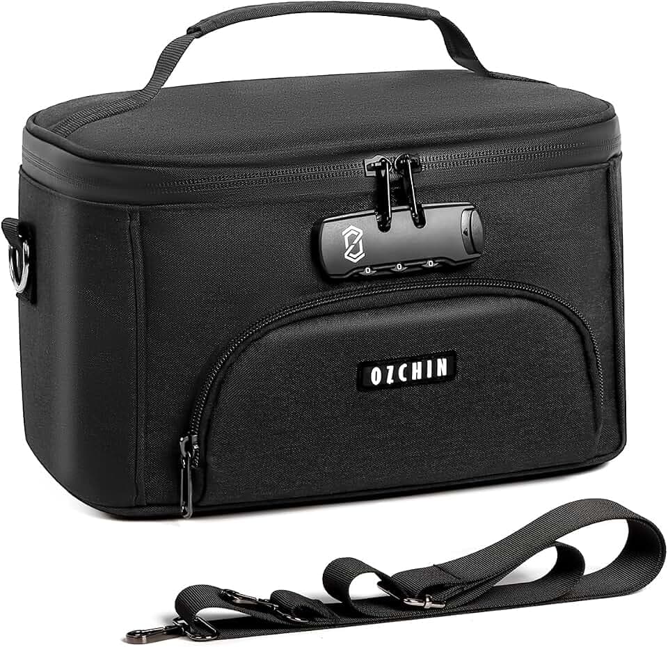 OZCHIN Große Aufbewahrungsbox mit Zahlenschloss, tragbare geruchsdichte Verschlusstasche, Reisetasche, tolles Geschenk für Frauen und Männer