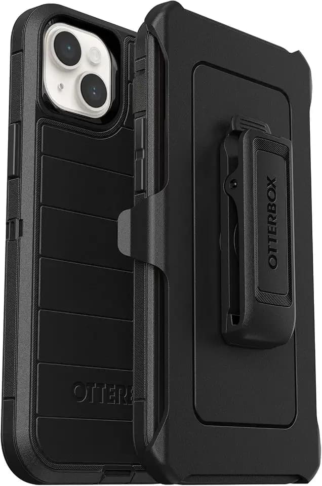OtterBox Defender Series Screenless Edition Case for iPhone 14 Plus (Only) - Holster Clip Included - Microbial Defense Protection - Non-Retail Packaging - (Black)