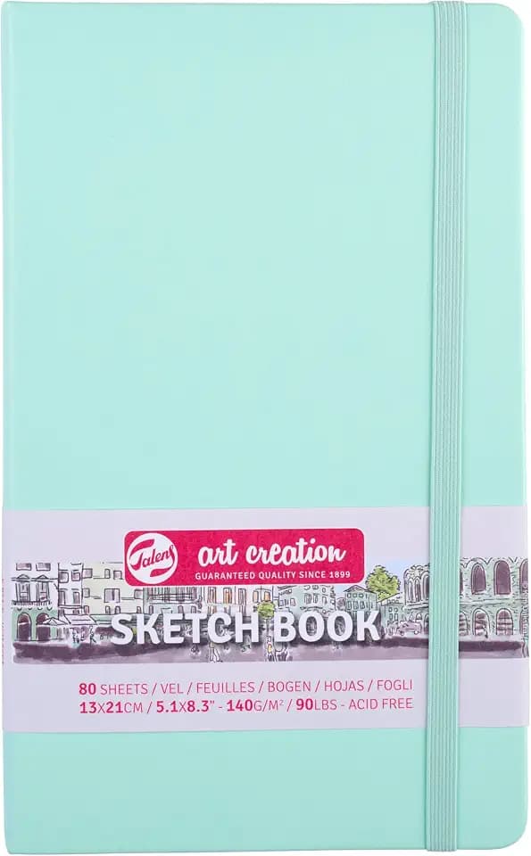 Talens Art Creation Skizzenbuch - Fresh Mint 13x21 cm - 140g säurefreies Papier - 80 Blatt - Ideal zum Zeichnen, Journaling, Urban Sketching