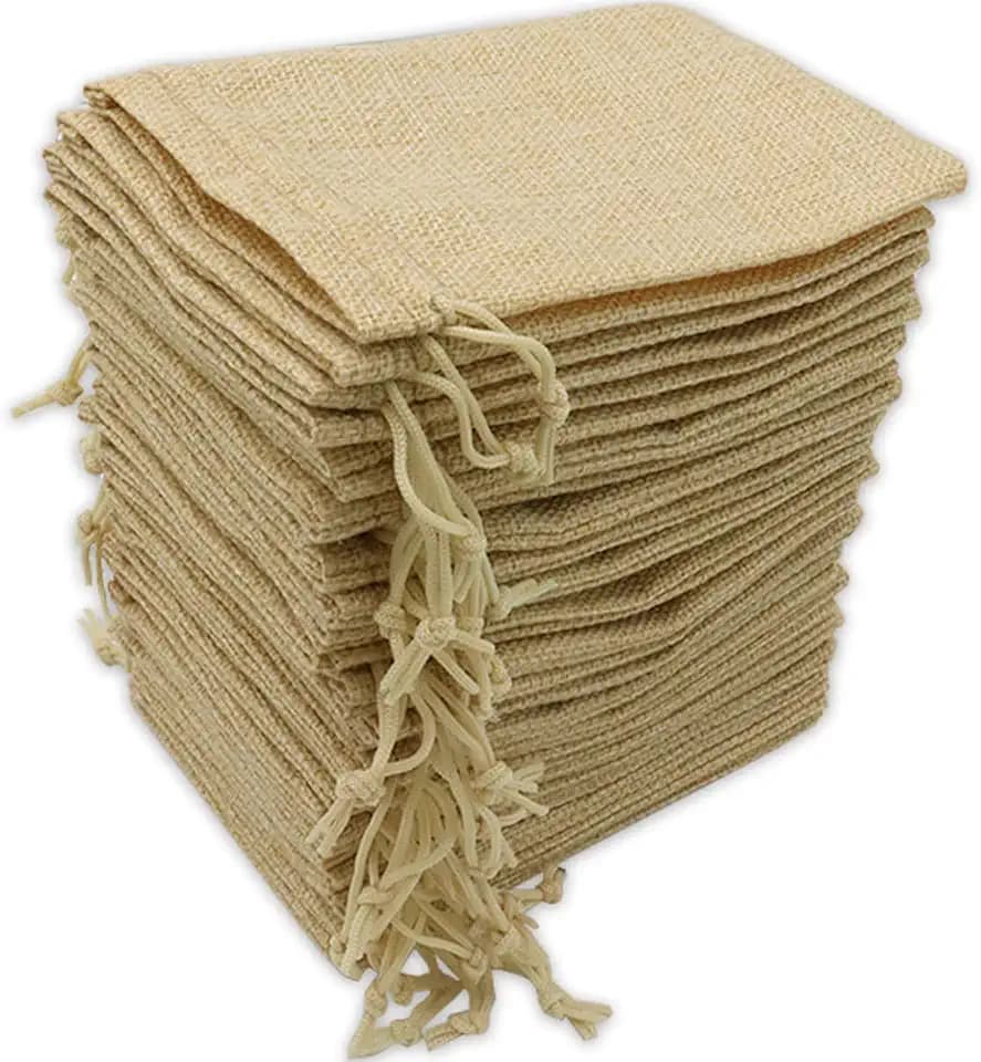 30 Stück 10 x 15 cm Jutesäckchen, Jute Beutel mit Kordelzug