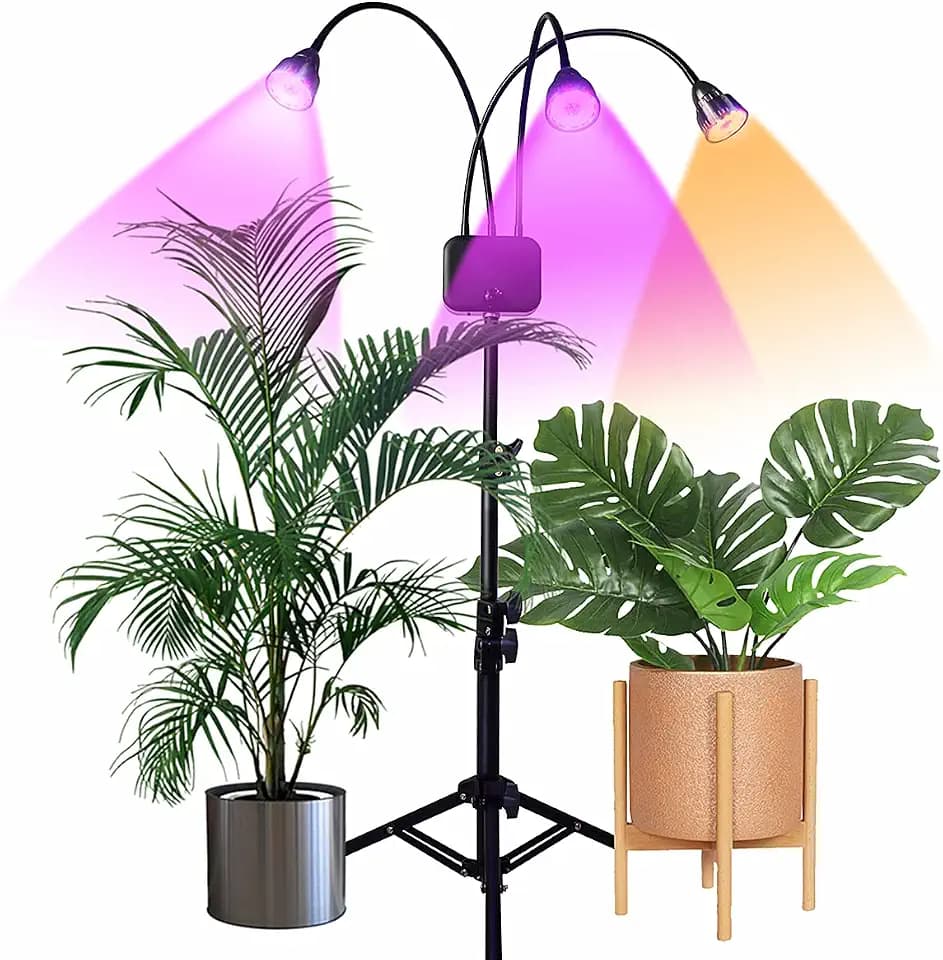 Plant Grow Light with Stand, Full Spectrum 60W LED Floor Plant Lamp for Indoor Plants Growing,Height Adjustable Plant Lamp Timer 3/9/12H