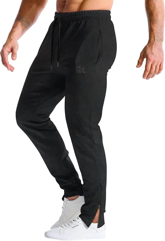 BROKIG Jogginghose mit Reißverschluss für Herren, Sporthose, Slim, mit Taschen, Jogginghose aus Baumwolle, Fitness für Männer