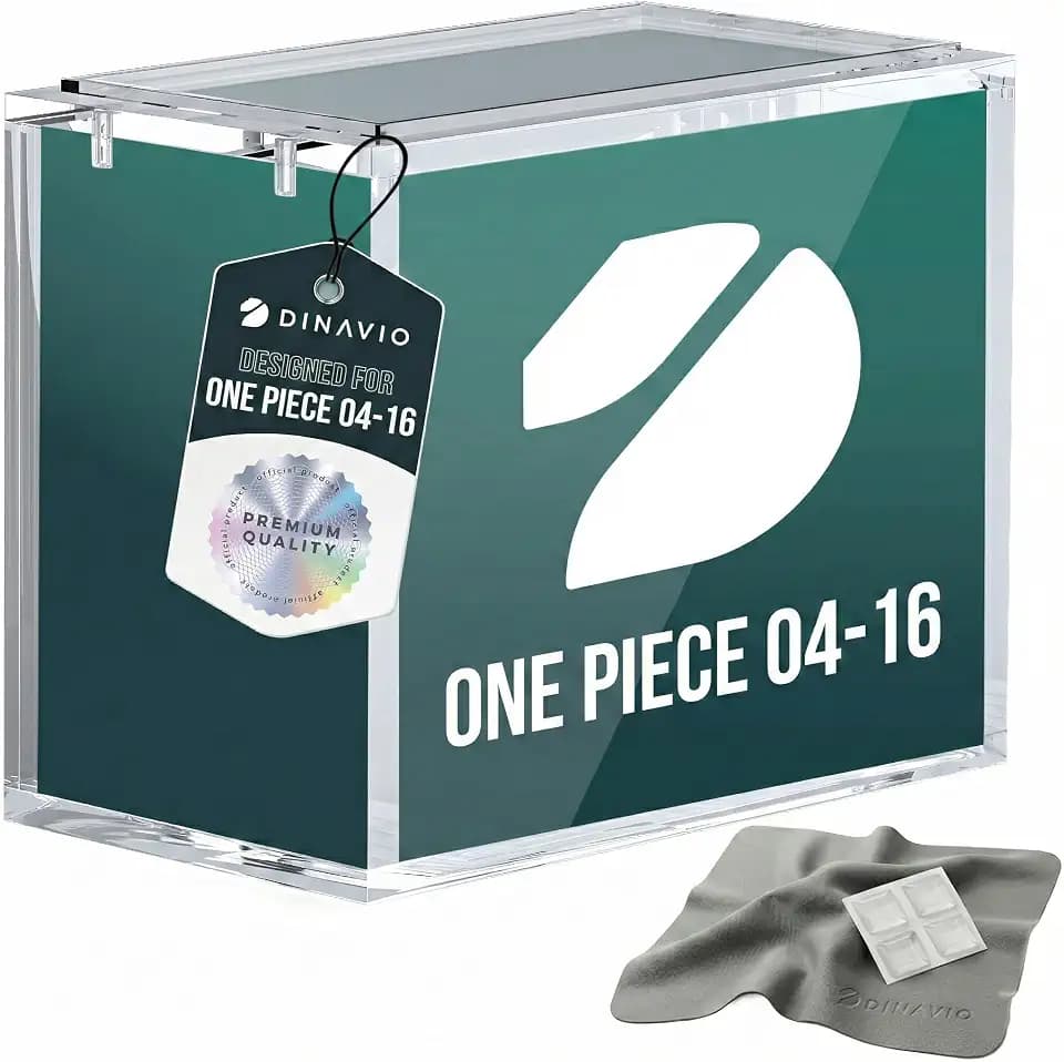 Dinavio Crafthouse One Piece Booster Box Acrylic Display Case Stackable - UV Protection with N52 Strong Magnets - Clear TCG Protector - Compatible with English One Piece OP-04 to OP-16 Booster Box