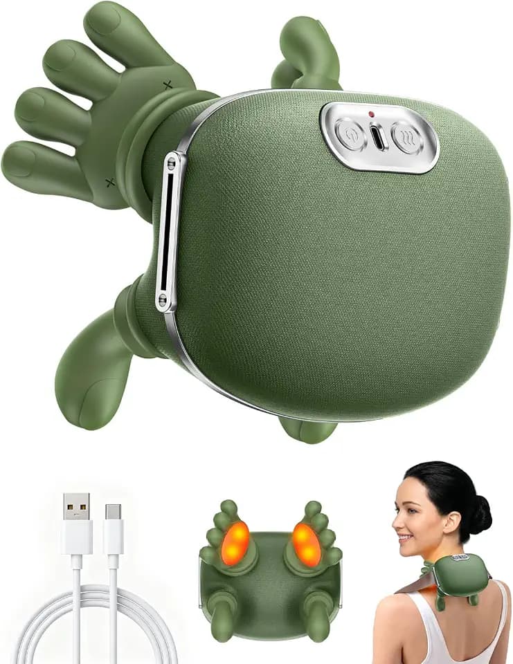 Massagegerät, 4D Nackenmassagegerät, USB Elektrische Schultermassagegerät mit Wärme, 3 Massagegrade & 2 Heizstufen, Tragbares Nacken und Schulter Shiatsu Massagegerät für Zuhause, Büro & Reise