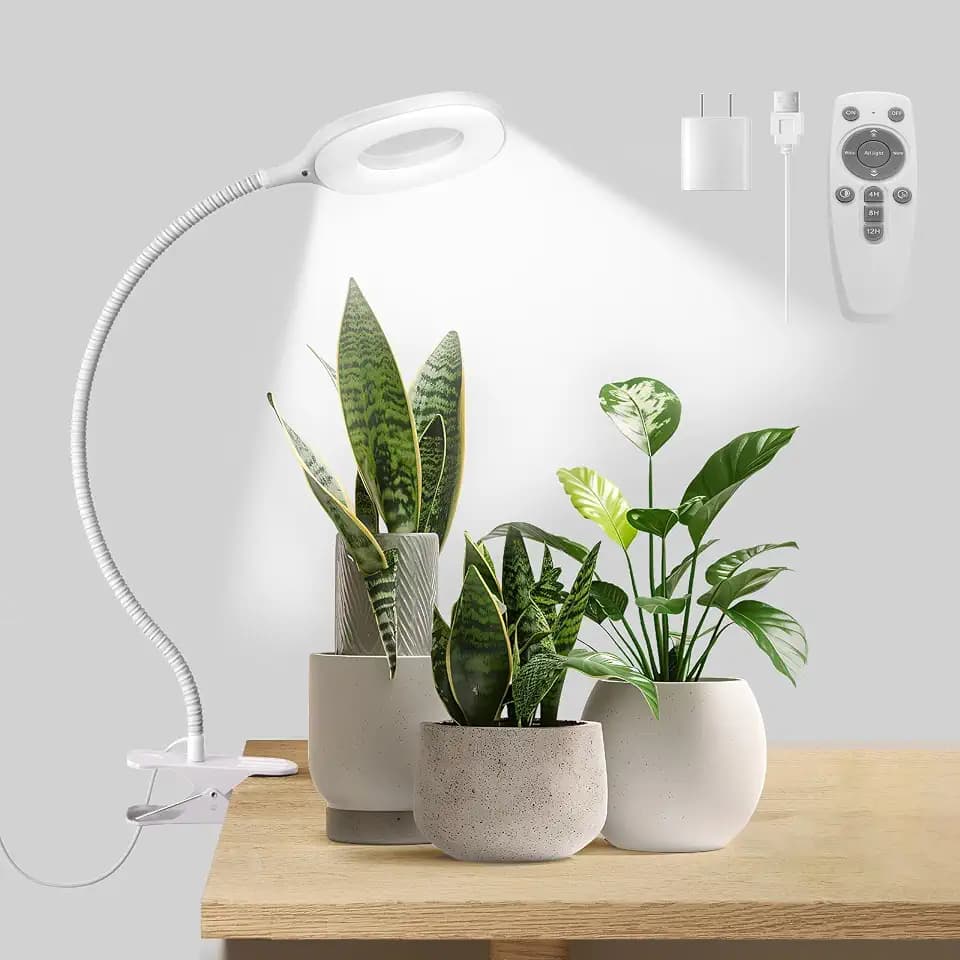 Grow Lights for Indoor Plant Full Spectrum, Clip On Plant Light with Remote