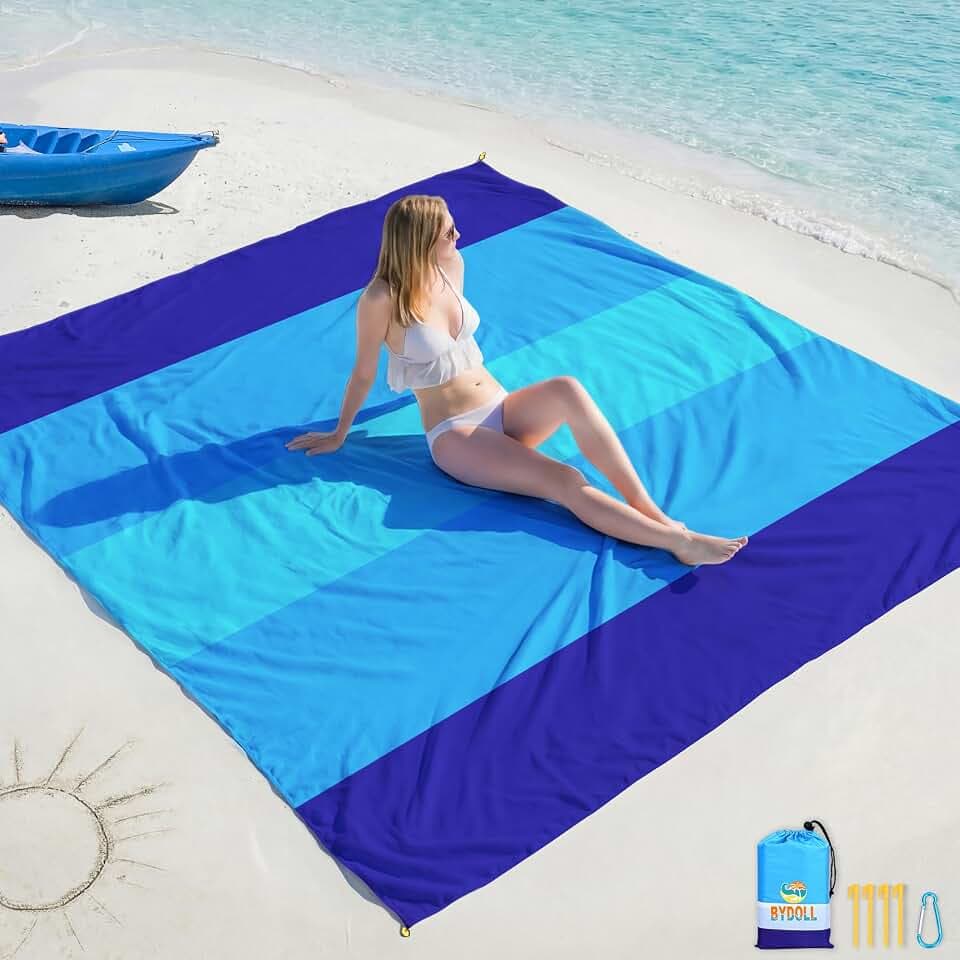 Beach Blanket Waterproof Sandproof Large 78''X81''/10'X9' Beach Towel Mat