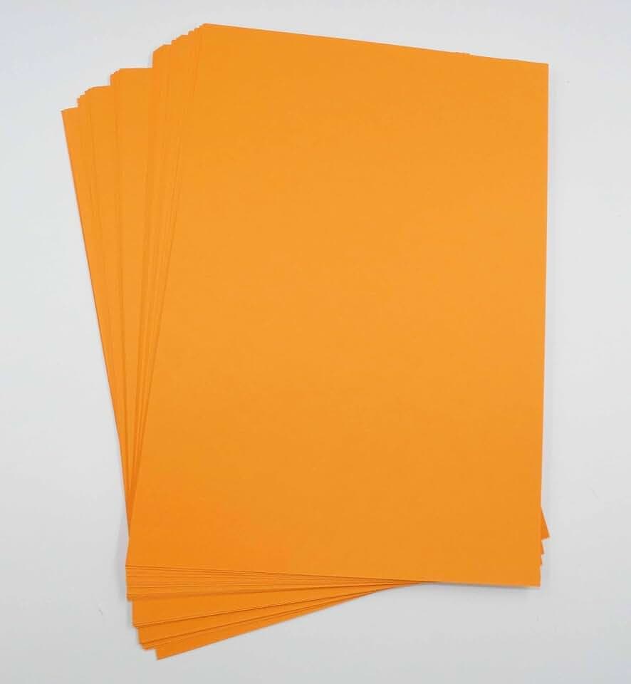 Sixstore A4 Tonpapier, Karton, 50 Blatt, echt 200 g/m², Basteln und Dekorieren, Kunstpapier (297 x 210 mm) (Orange)