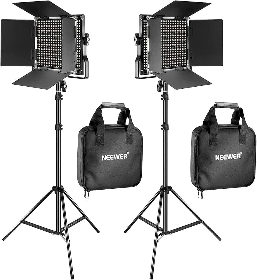 NEEWER NL660 2er Pack LED Videoleuchte mit Stativ, Bi Farbe