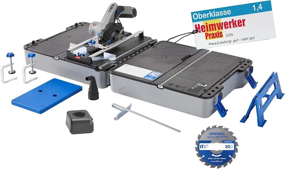 Dremel Blueprint Bürstenlose 12V Akku-Mobile Sägestation Set 4 Schneidarten