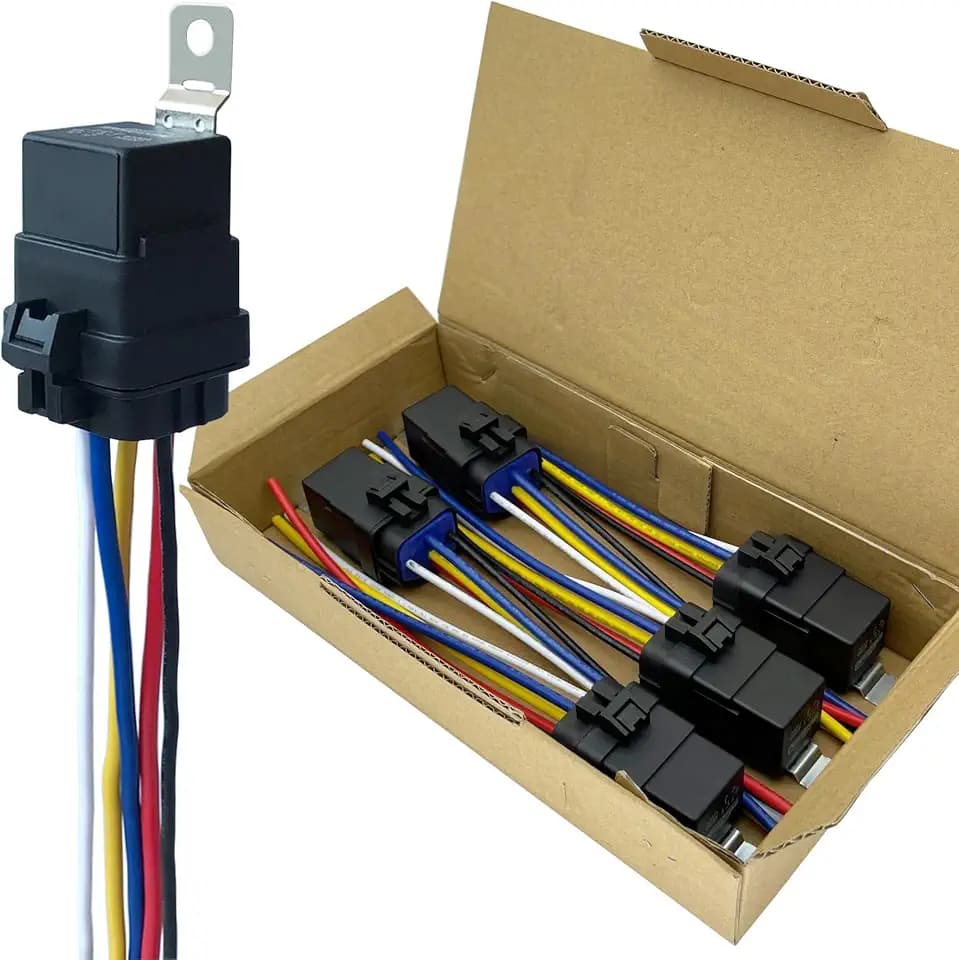 40/30AMP 12VDC Waterproof 5-pin Automotive Relays Kit with Built-in Diode