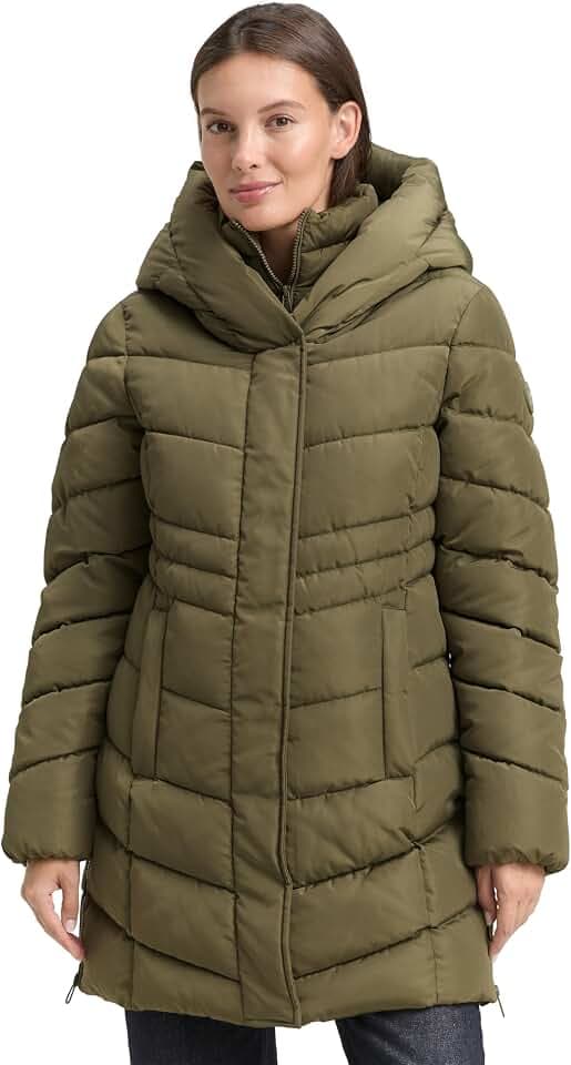 TOM TAILOR Damen 1047530 Puffer-Mantel im 2-in-1-Look