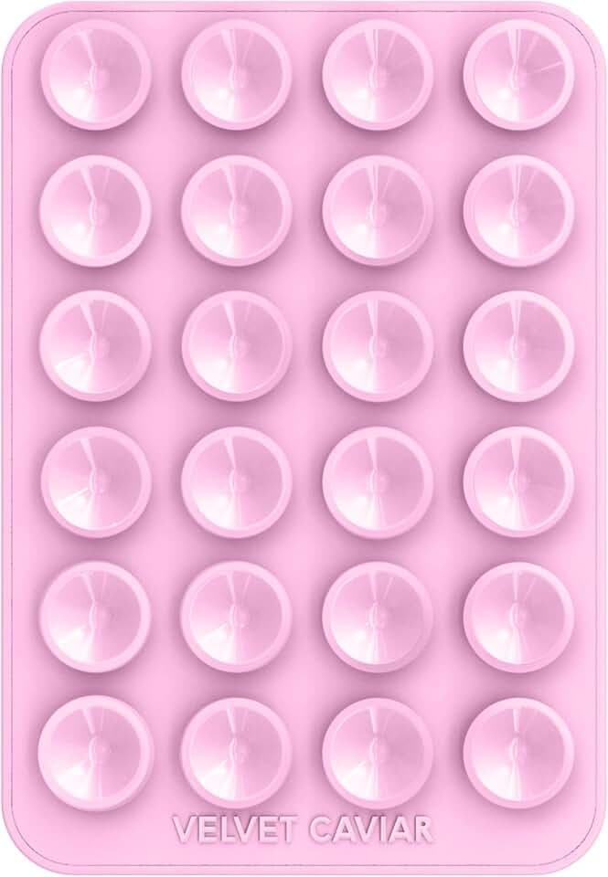Velvet Caviar Suction Cup Phone Case Mount Compatible with MagSafe Devices Only - Magnetic Silicone Sticky Phone Grip Holder for iPhone Back of Phone - Mirror Gripper (Pink Sugar)