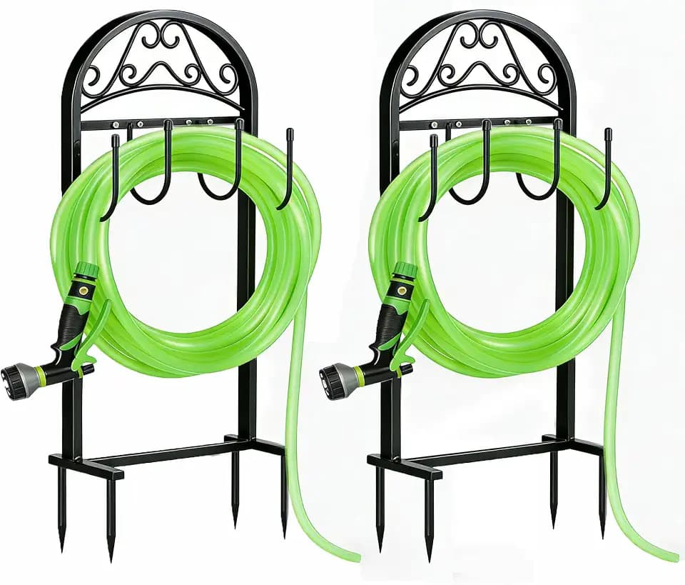 Garden Hose Holder，2Pack Freestanding Heavy Duty Hose Water Hose Reel Stand