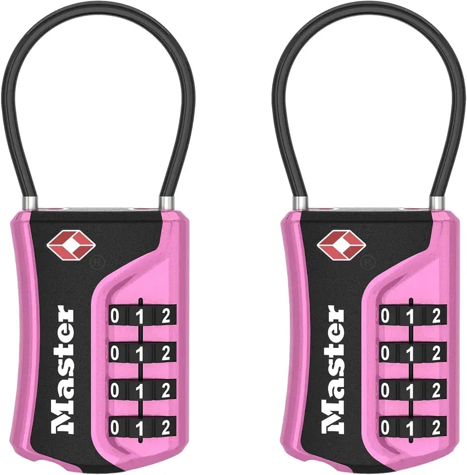 Master Lock TSA Approved Combination Luggage Lock, 2-Pack, 4697PNKEC2